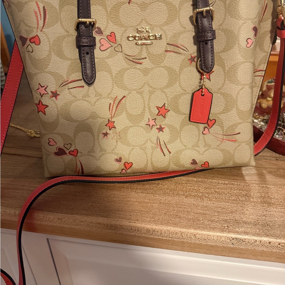 Coach Tan and Red Women's Bag